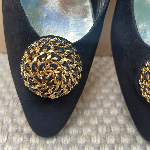 Stuart Weitzman black and gold  suede size 81/2. - Picture 6 of 9